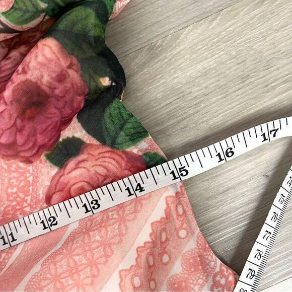 Pankaj & Nidhi Dress Women’s 6 Butterfly Garden Beaded Neck Sleeveless Midi - Picture 9 of 10